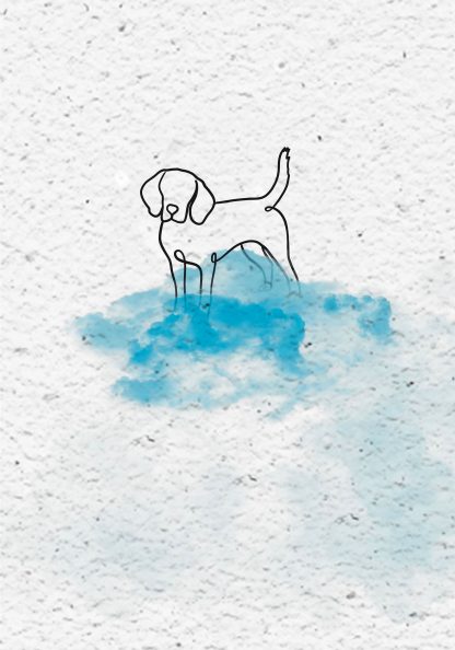 Troostkaart dier 'Hond op wolk'